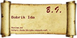Bobrik Ida névjegykártya