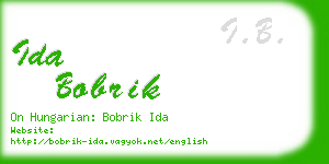 ida bobrik business card